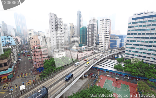 Image of traffic in downtown, hongkong 