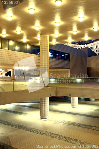 Image of modern hall in city downtown night