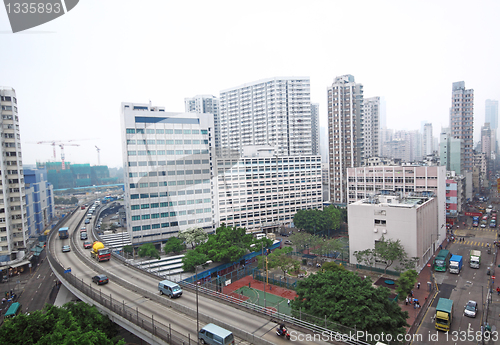 Image of traffic in downtown, hongkong 