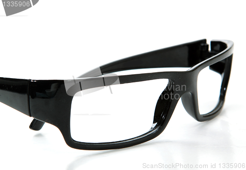 Image of black glasses on a white background 