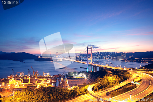 Image of highway bridge at night 
