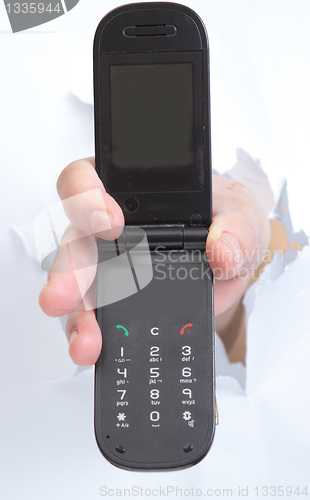 Image of Mobile phone in the hand 