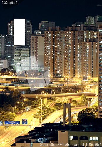 Image of Hong Kong downtown at night 