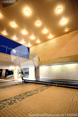 Image of modern hall in city downtown night