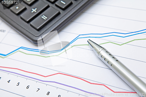 Image of financial charts on the table