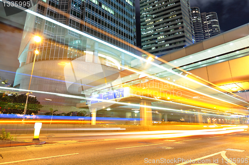 Image of modern urban city at night