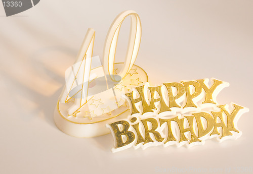 Image of 40th birthday in gold