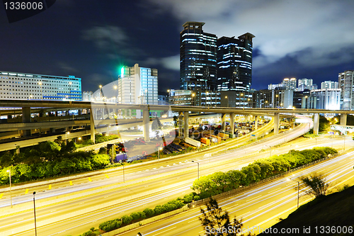 Image of Modern urban landscape at night