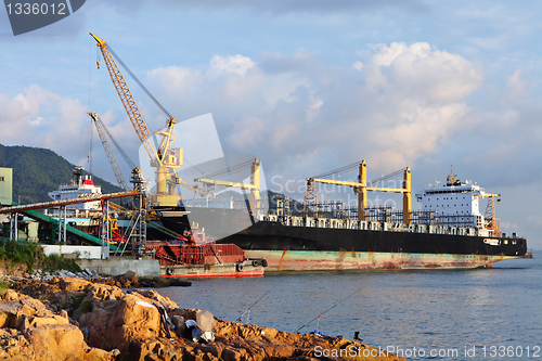 Image of ship at shipyard dock