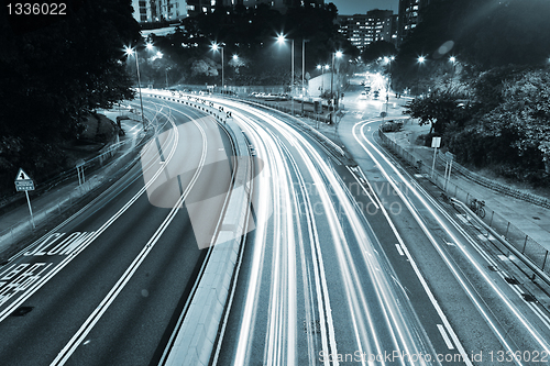 Image of Modern urban landscape at night