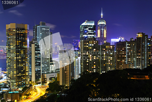 Image of Hong Kong downtown at night