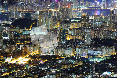 Image of city at night, Hong Kong