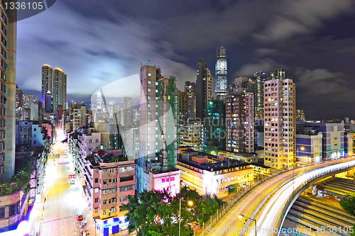 Image of Modern urban landscape at night