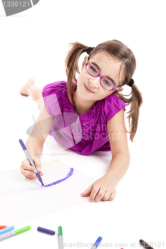 Image of Girl making drawings