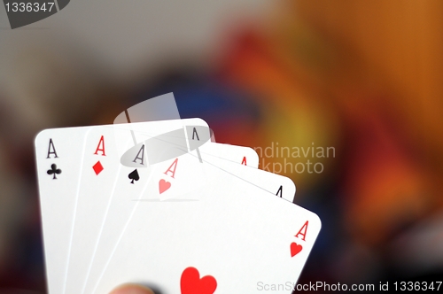 Image of four aces and copyspace
