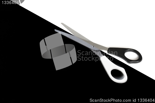 Image of scissors in black and white