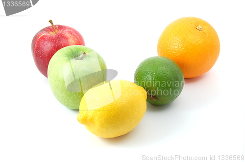 Image of fruits on white