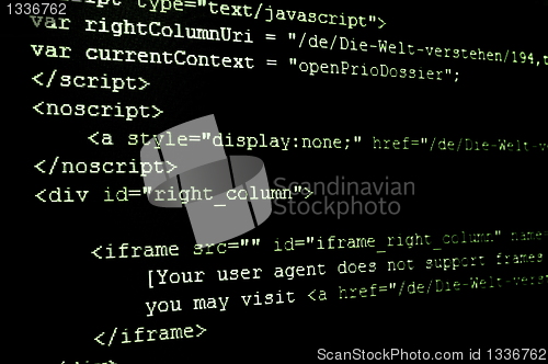 Image of html internet code