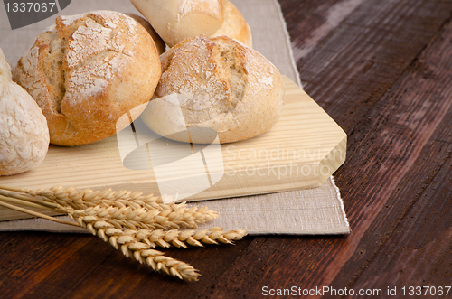 Image of Bread on wood table
