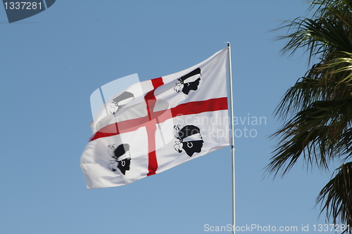 Image of Sardinian flagg flying Italy