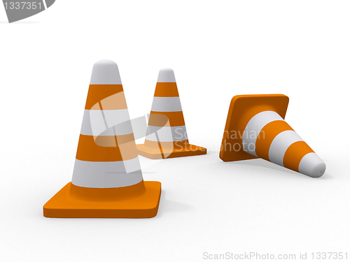 Image of traffic cones 3d illustration 