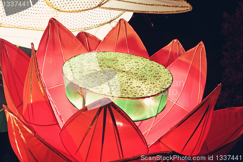 Image of lantern of lotus blossom bunch in a festival 