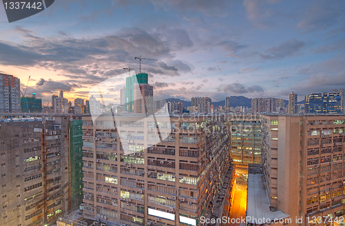 Image of downtown city and old building 