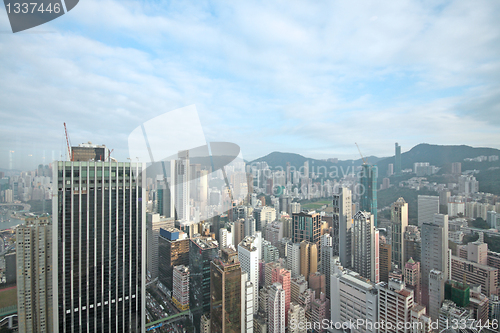 Image of District at Hong Kong, view from skyscraper. 