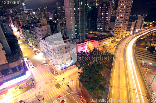 Image of Hong Kong downtown at night 