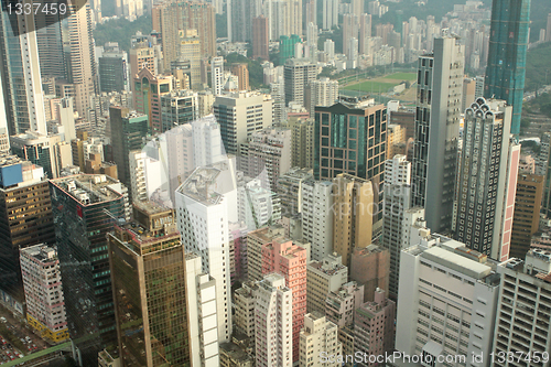 Image of District at Hong Kong, view from skyscraper. 