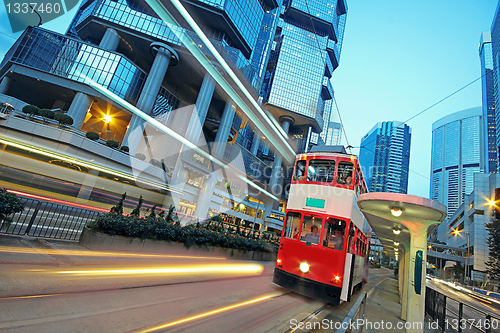 Image of Tram in traffic city