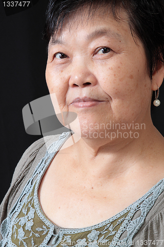 Image of woman on black background 