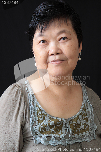Image of woman on black background 