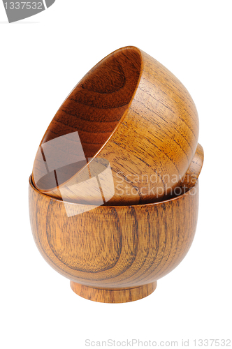 Image of Wooden bowls for rice.