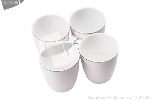 Image of Four empty cup. View from top