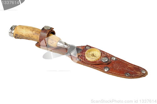 Image of Vintage hunting knife with a bone handle