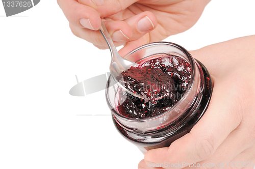 Image of Canned jam and spoon