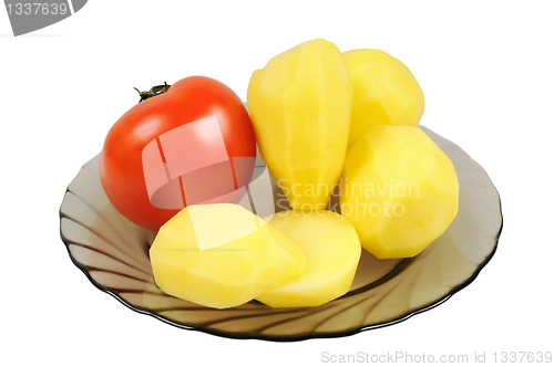 Image of Peeled vegetables on a plate