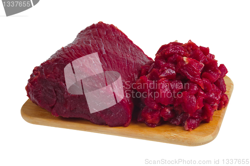 Image of The whole piece and chopped beef