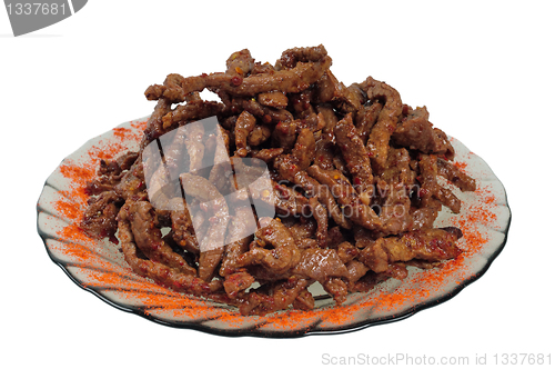 Image of Meat sticks on plate