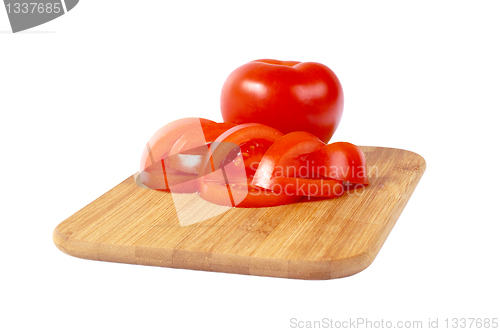 Image of Sliced tomato on the board