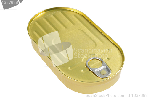 Image of Metal can with a ring for opening