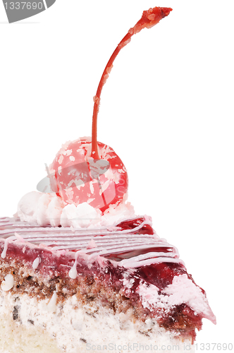 Image of Slice of cake with cherry