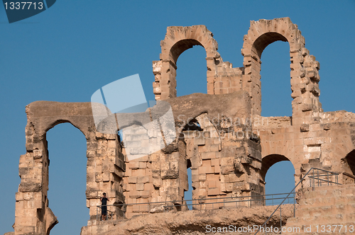 Image of Tunisian Colosseum - dilapidated arches