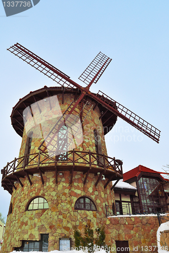 Image of Windmill against the blue sky