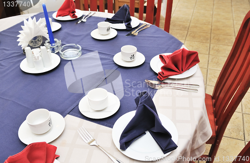 Image of Served table in the restaurant