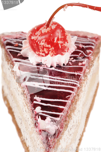 Image of Slice of cake with cherry