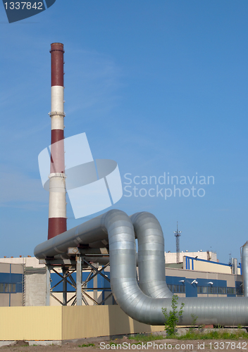 Image of Factory pipe and plant.