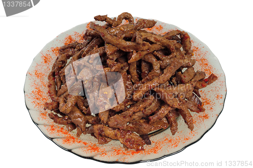 Image of Meat sticks on plate