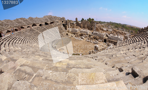 Image of The ruins of the ancient amphitheater. Turkey